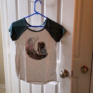 Justice | girls size 12 short sleeve owl tee B5